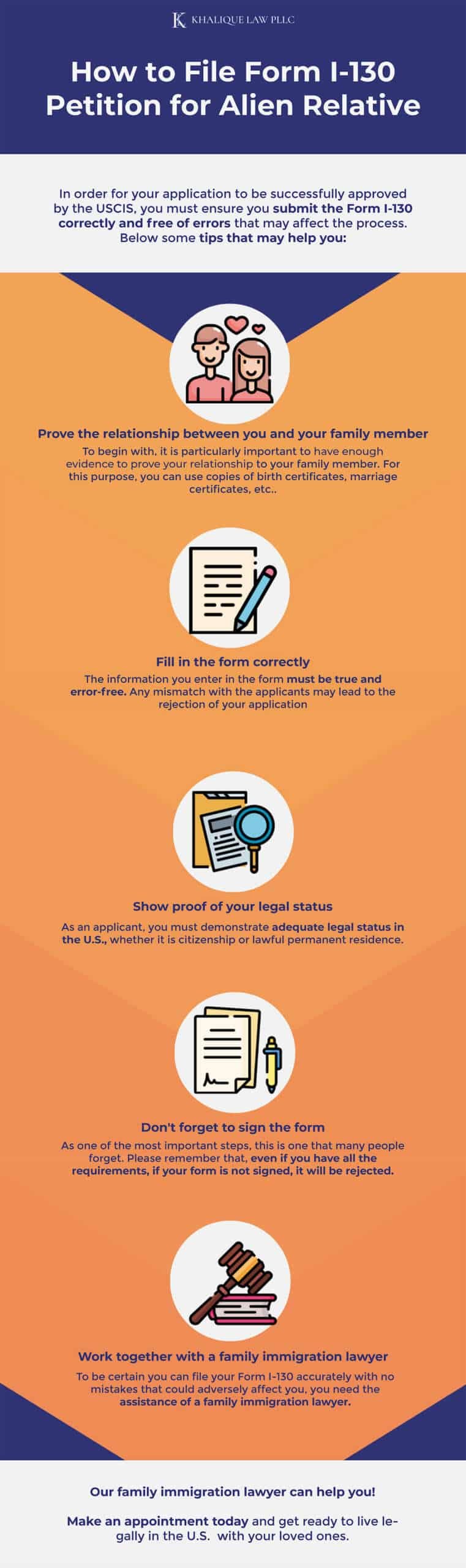 Tips-for-filing-Form-I-130-Petition-for-Alien-Relative-with-a-family-immigration-lawyer-infografia